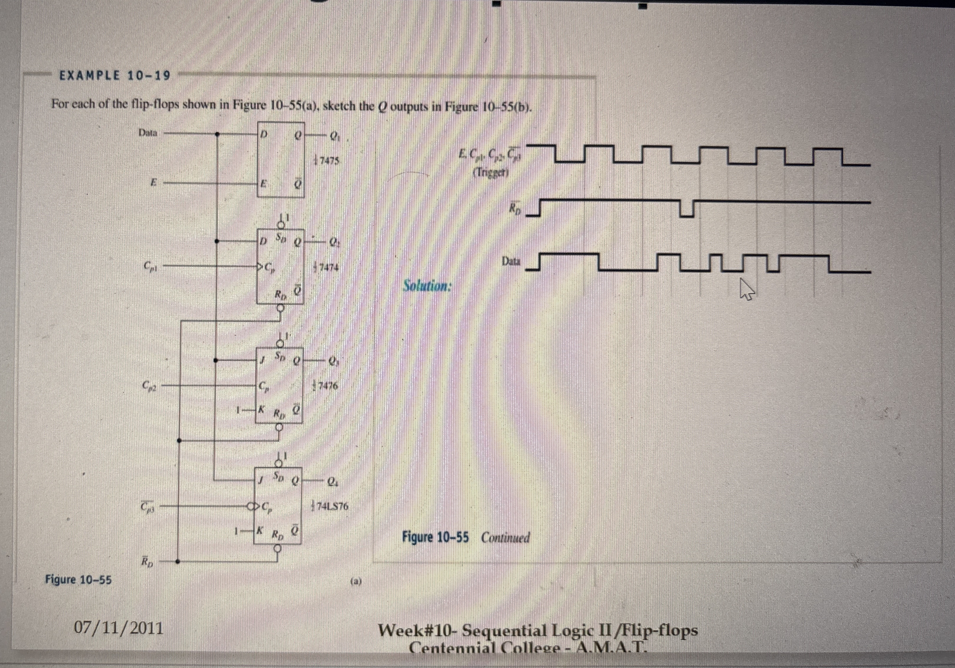 EXAMPLE 1 0 - 1 9 For each of the flip - flops