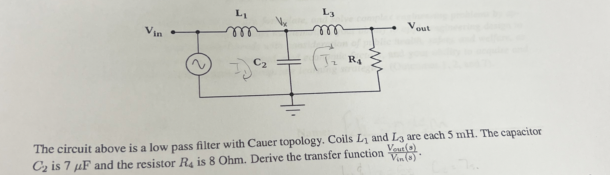 The circuit above is a low pass filter with Cauer