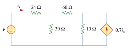 Consider the given circuit where V = 1 5 V . Use