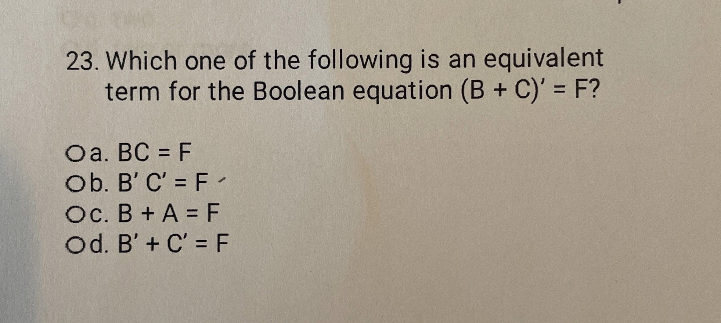 Which one of the following is an equivalent term