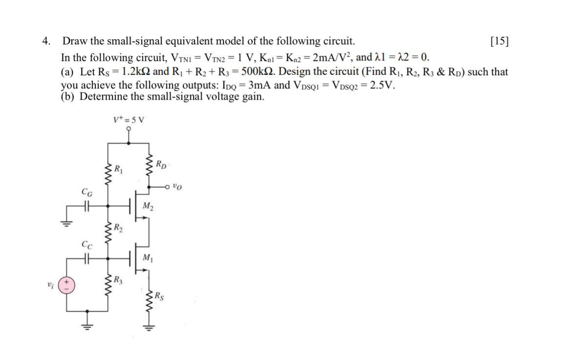 Draw the small - signal equivalent model of the