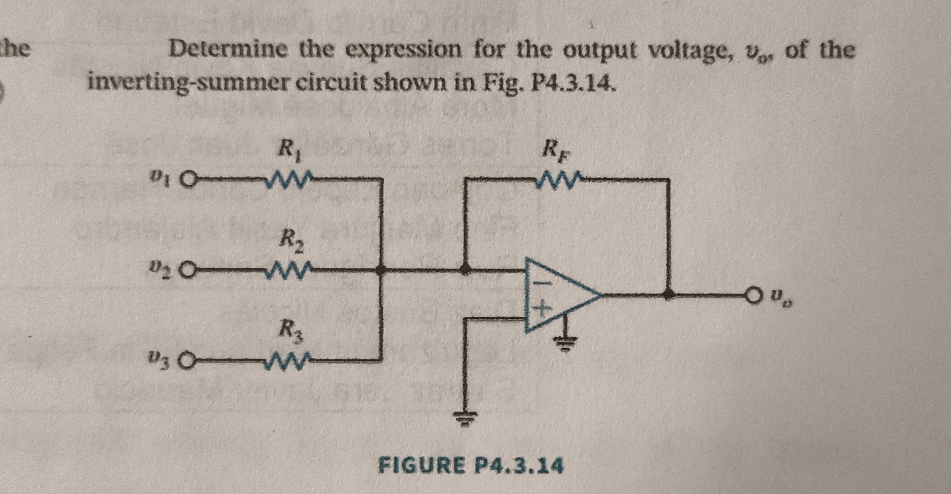 Determine the expression for the output voltage,