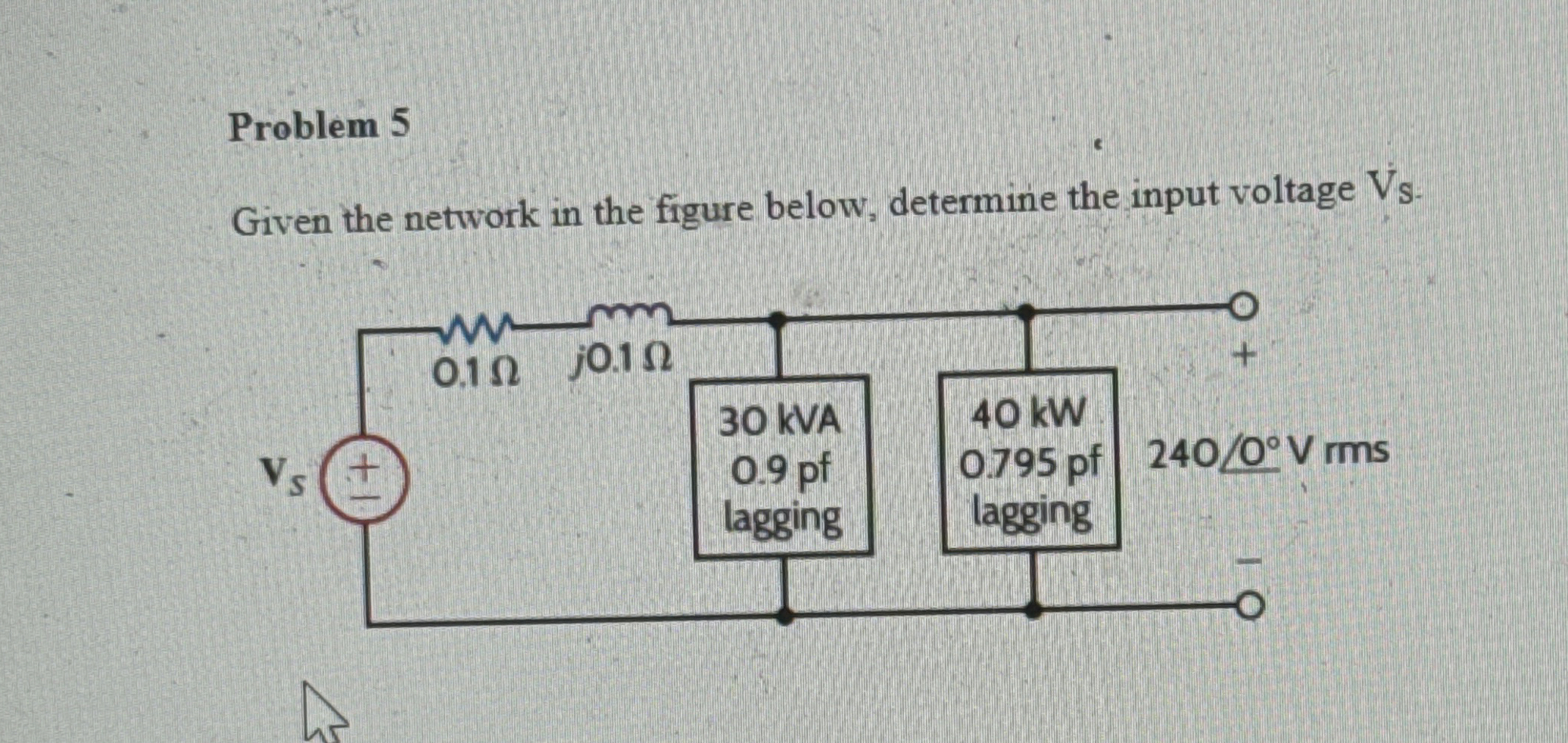 Problem 5 Given the network in the figure below,