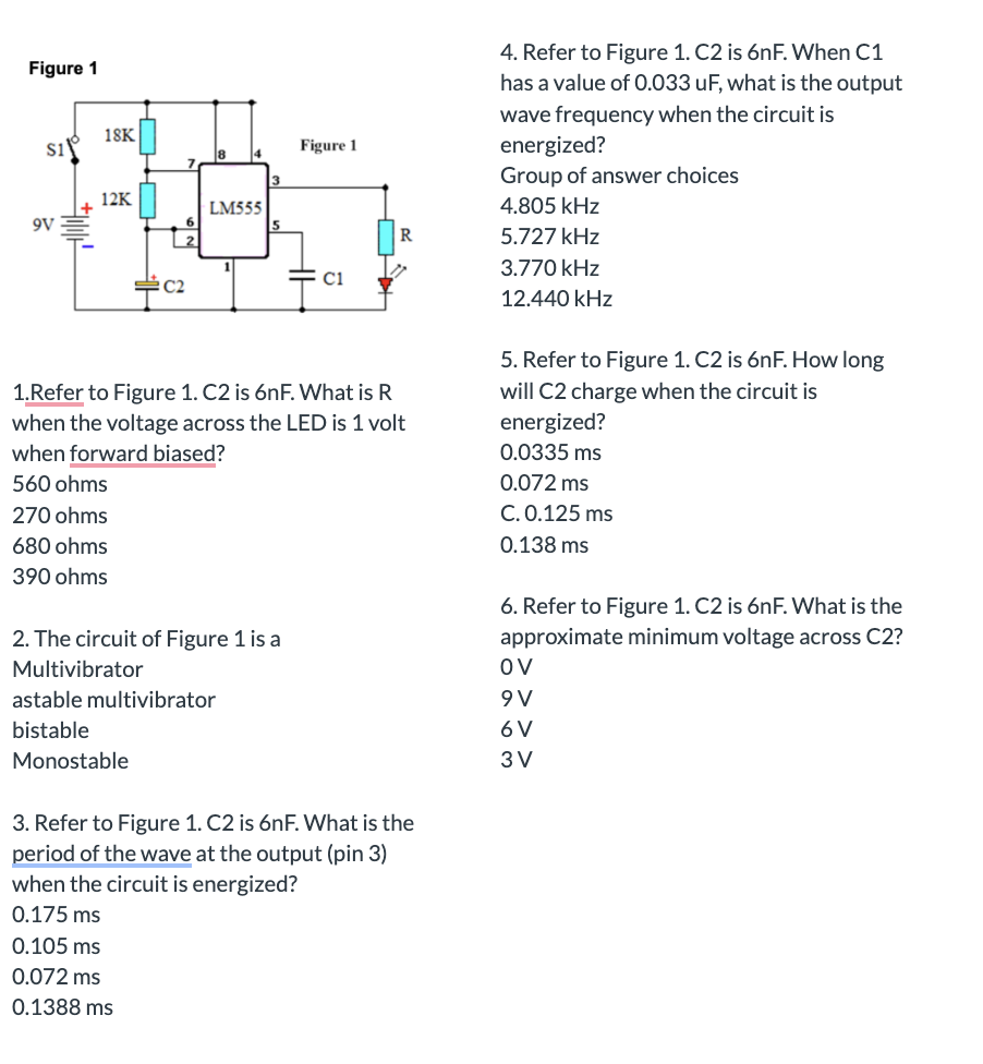 Refer to Figure 1 . C 2 is 6 nF . What is R when