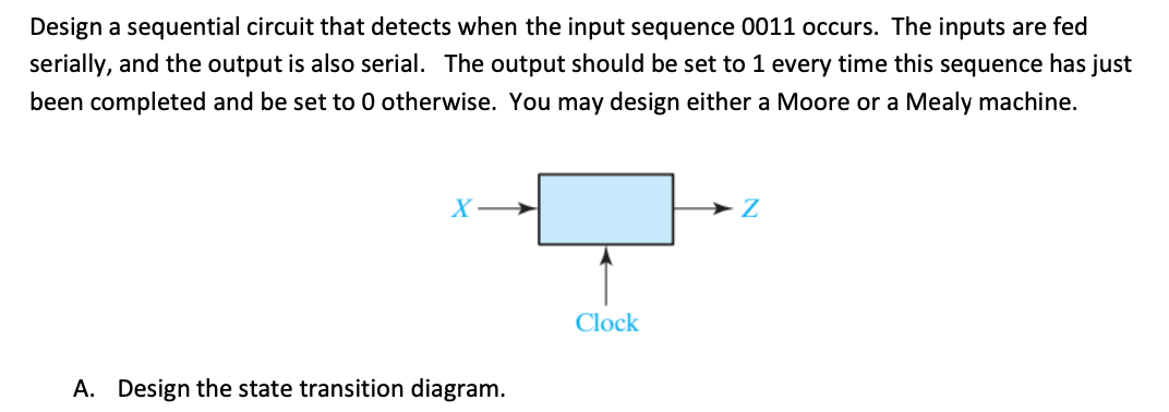 Design a sequential circuit that detects when the