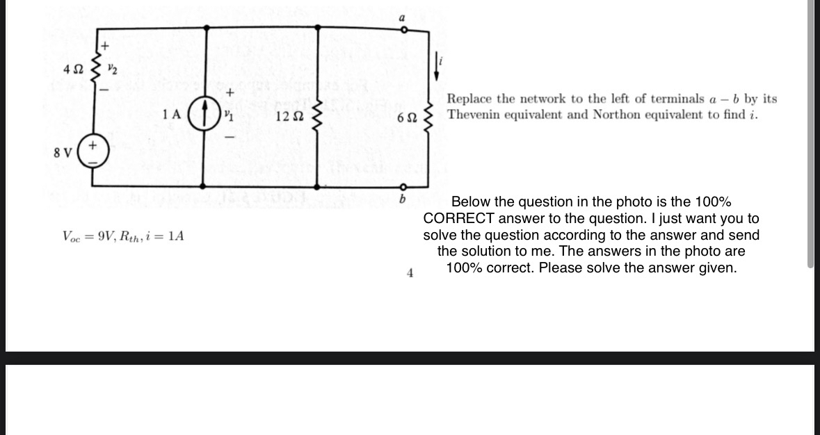 splace the network to the left of terminals a - b