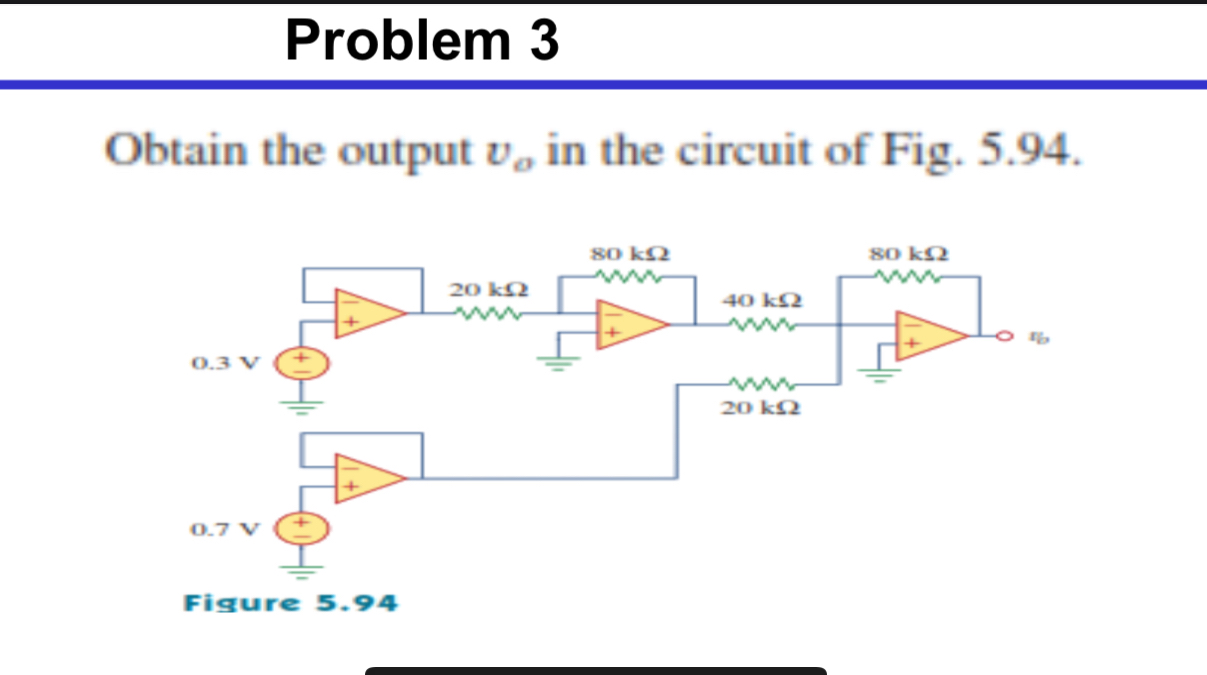 Problem 3 Obtain the output v o in the circuit of