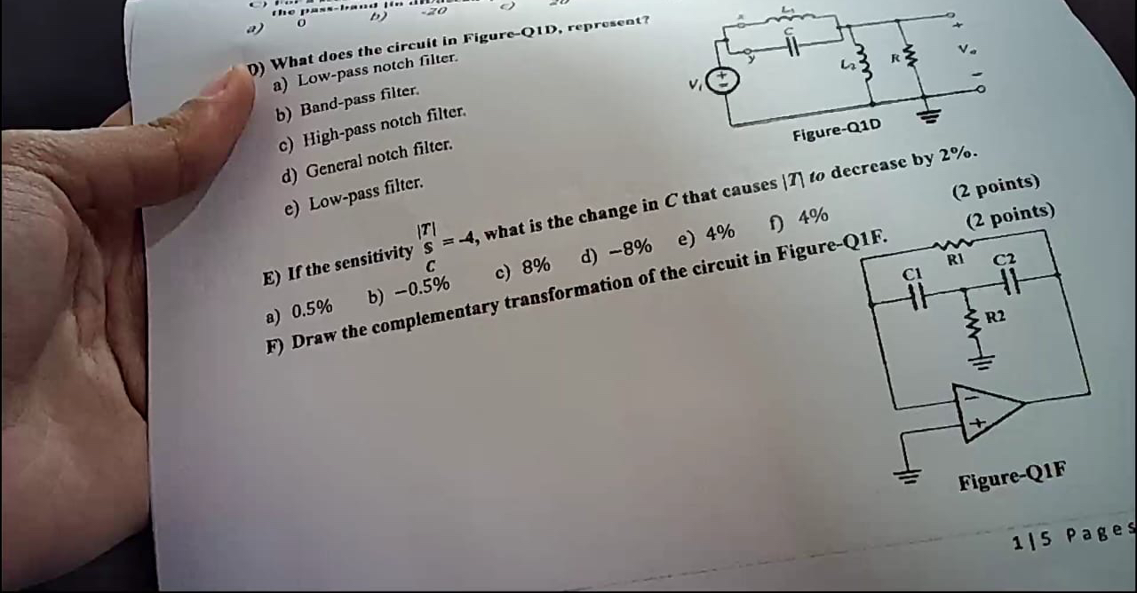 D ) What does the circuil in Figure - Q 1 D ,
