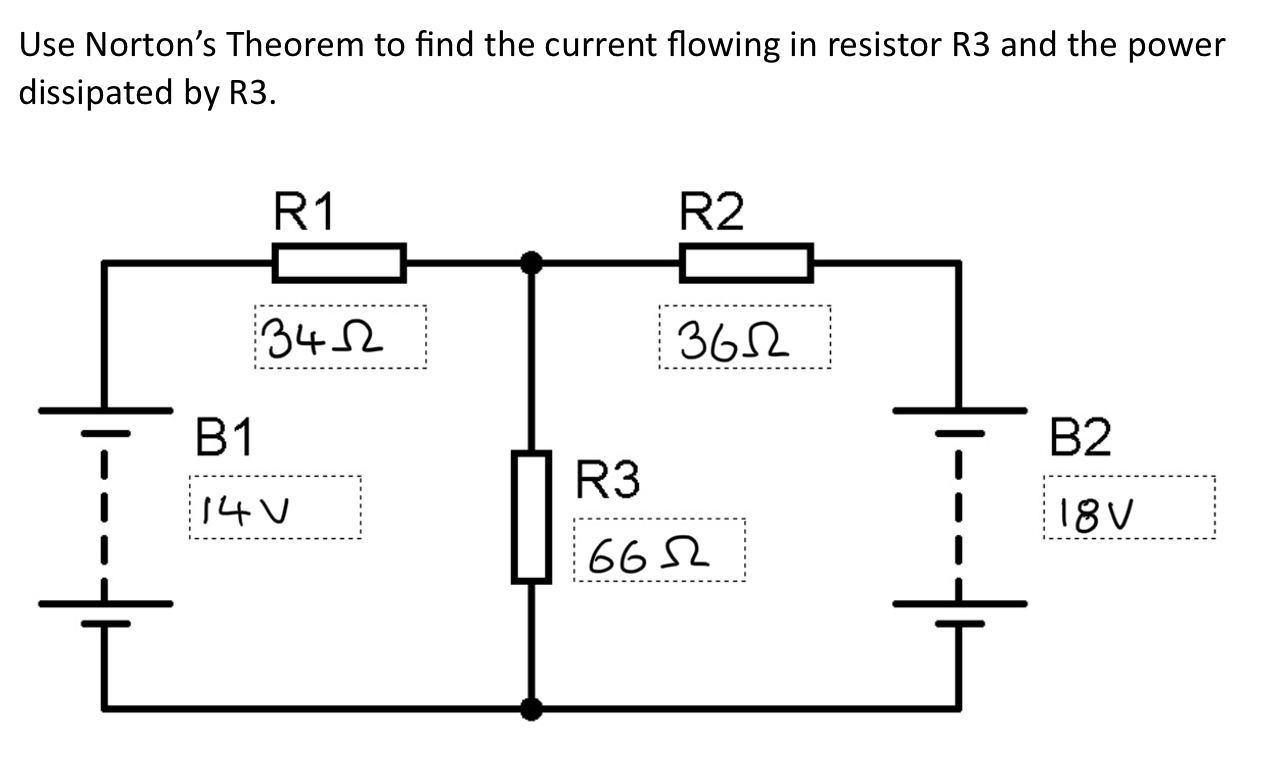Use Norton's Theorem to find the current flowing