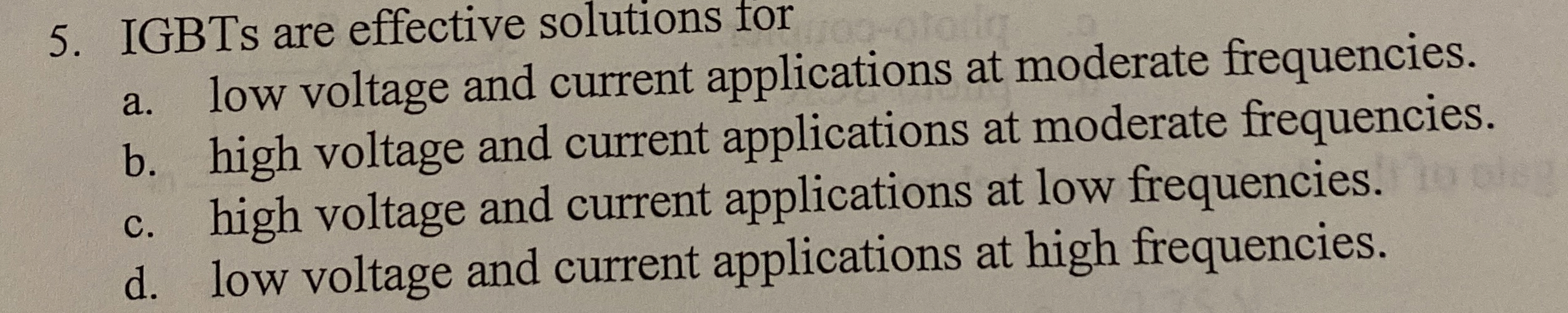 IGBTs are effective solutions tor a . low voltage