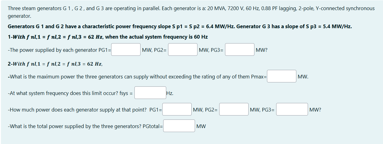 Three steam generators G 1 , G 2 , and G 3 are