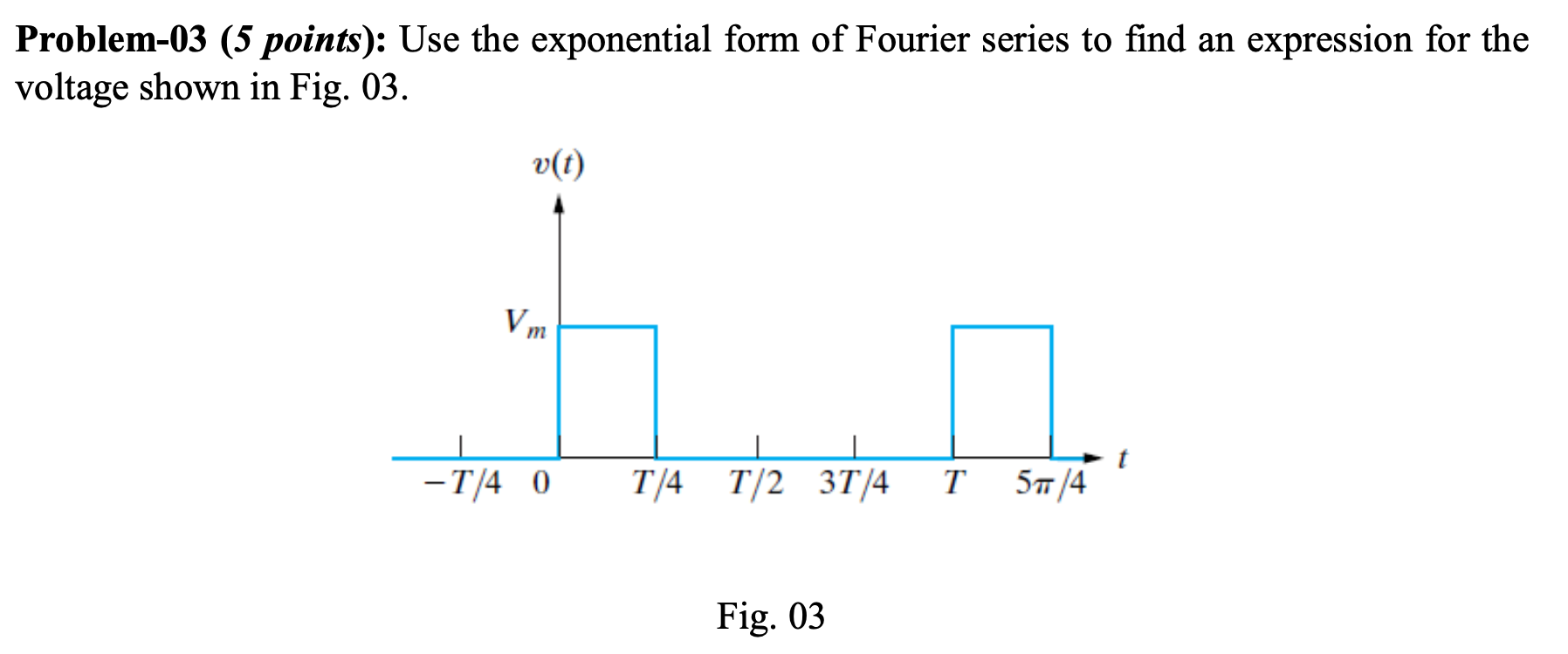 Problem 3 ) Use the exponential form of Fourier