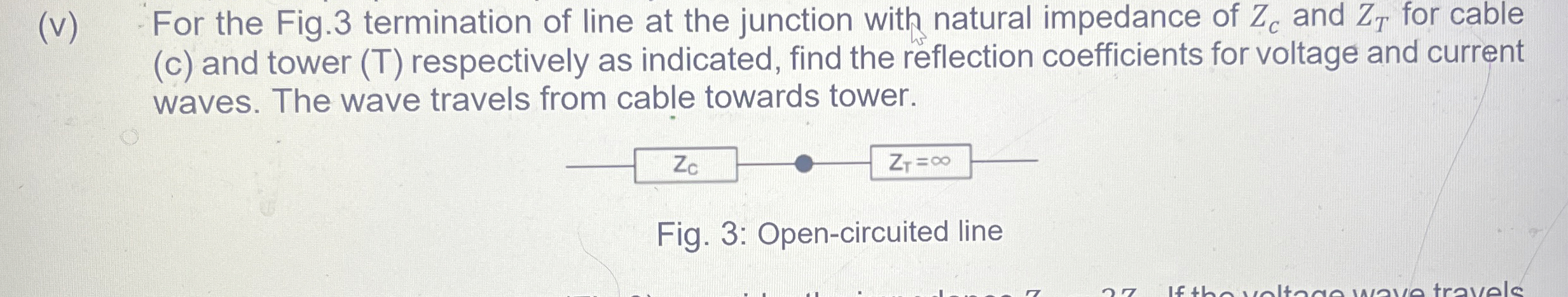 ( v ) For the Fig. 3 termination of line at the