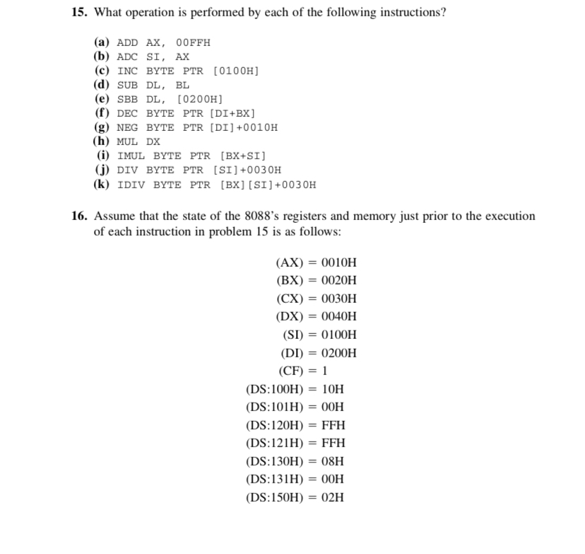 ( * I JUST NEED H AND K PLEASE * ) What operation