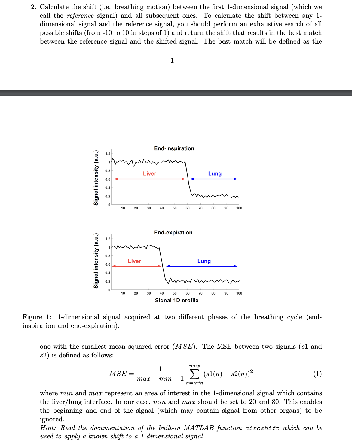 2 . Calculate the shift ( i . e . breathing