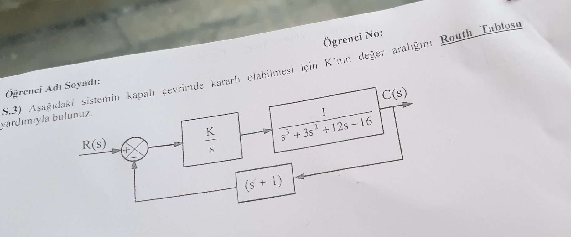 renci Ad Soyad : renci No: S . 3 ) A a daki