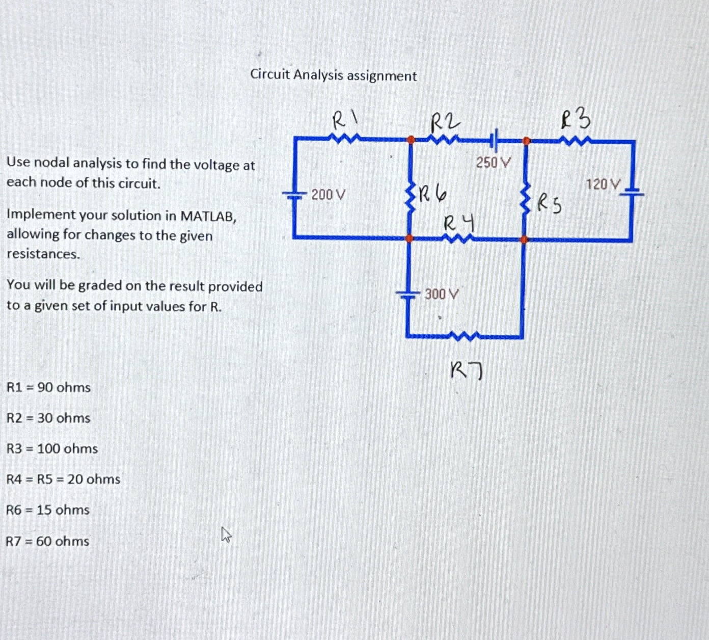 Circuit Analysis assignment Use nodal analysis to