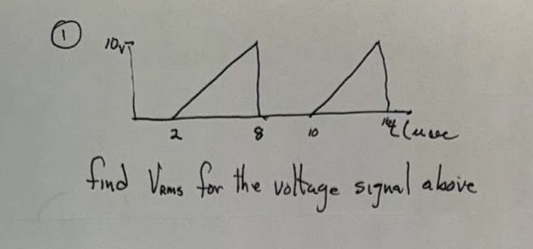 ( 1 ) find Vams for the voltage signal above time