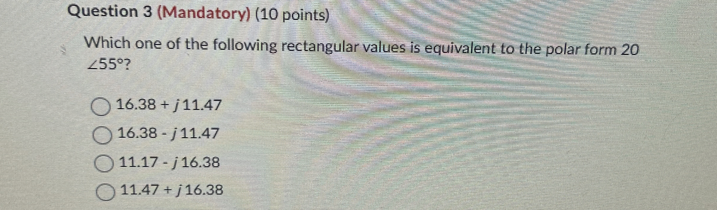 Question 3 ( Mandatory ) ( 1 0 points ) Which one