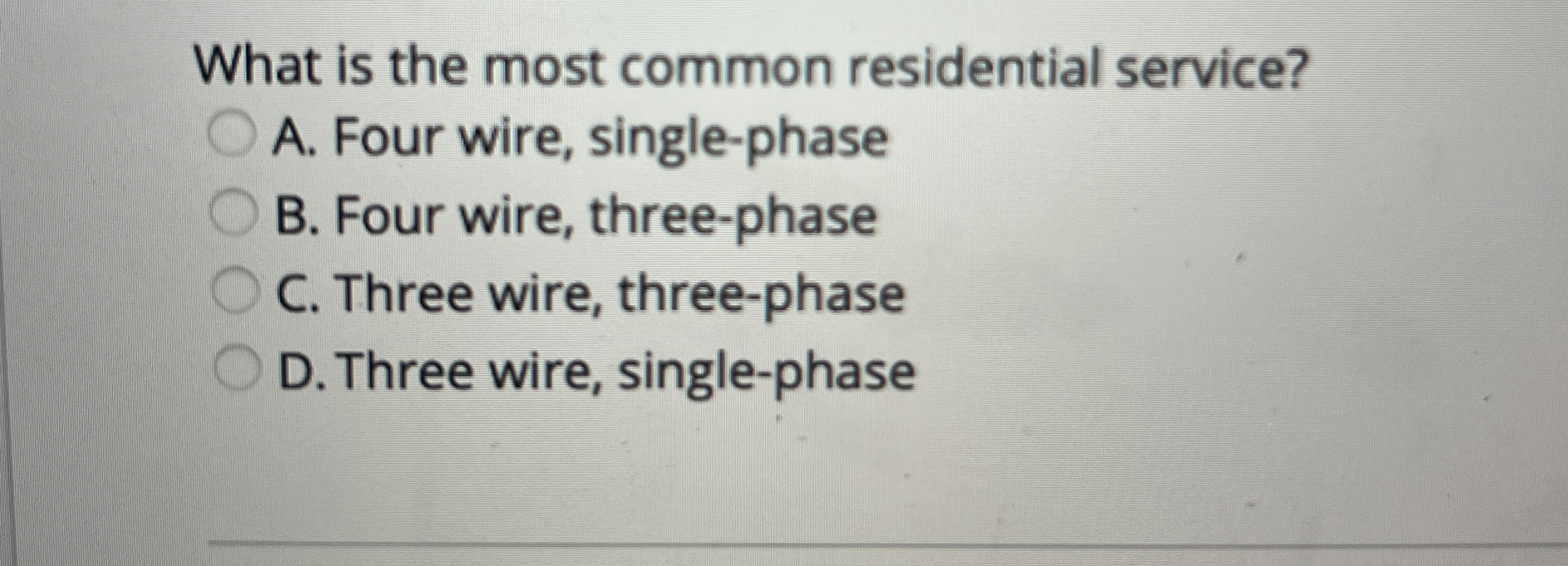What is the most common residential service? A .