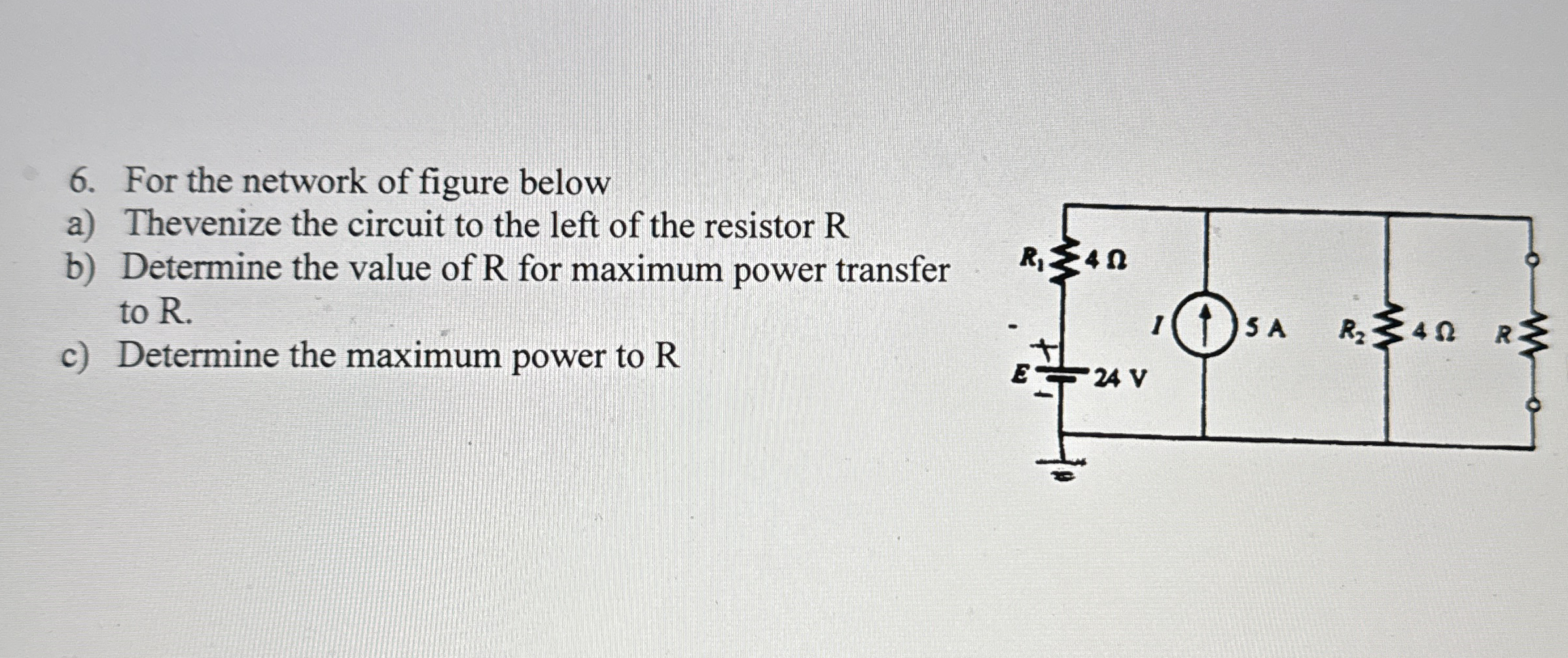 For the network of figure below a ) Thevenize the