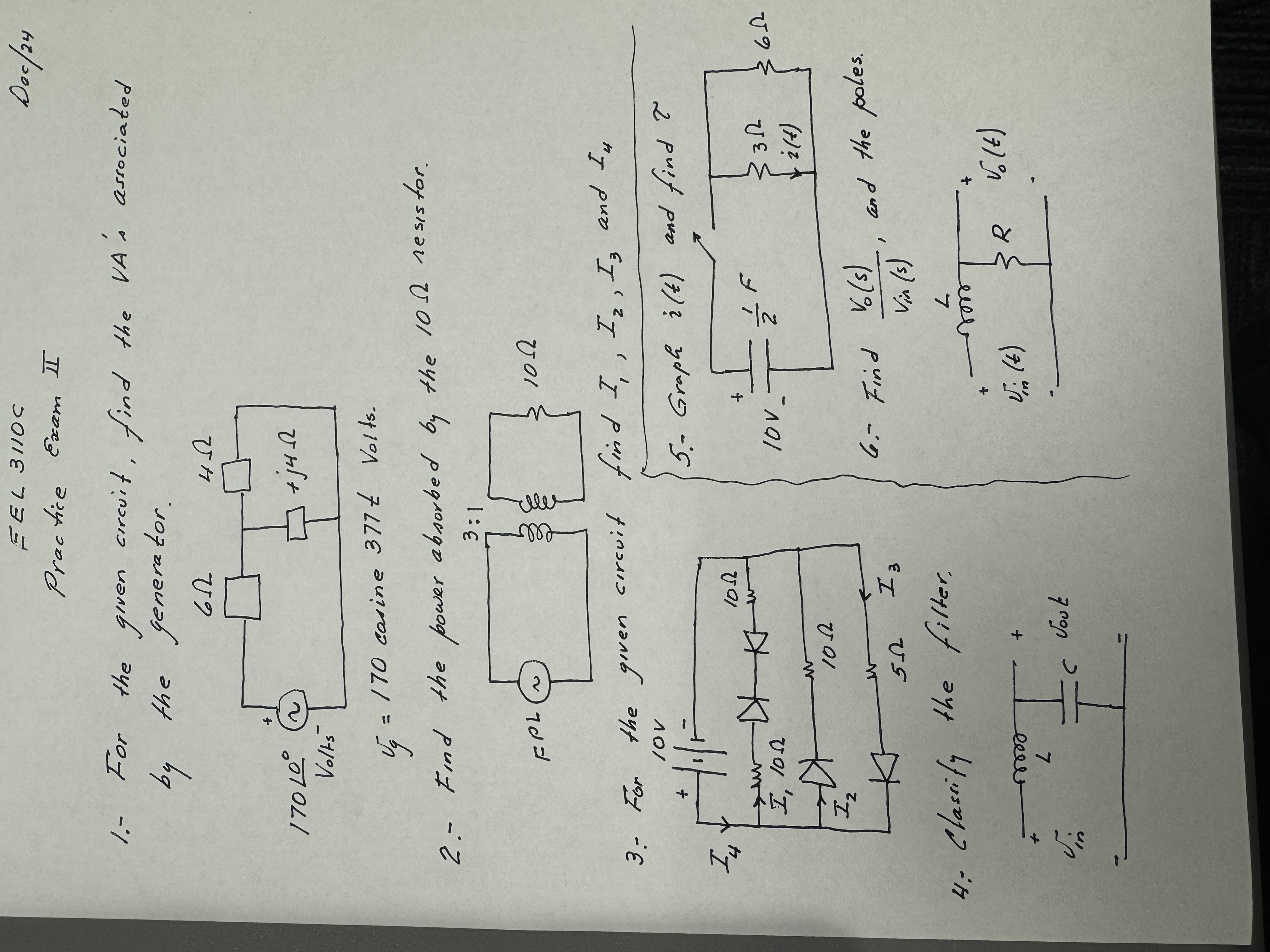 E E ? 3 1 1 0 0 Practice Exam II Dec / 2 4 1 . -