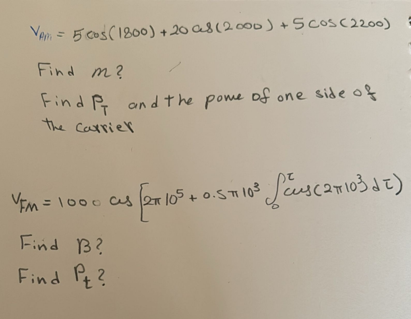 V A m i = 5 c o s ( 1 8 0 0 ) + 2 0 c o s ( 2 0 0