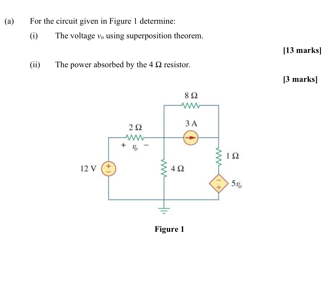 ( a ) For the circuit given in Figure 1