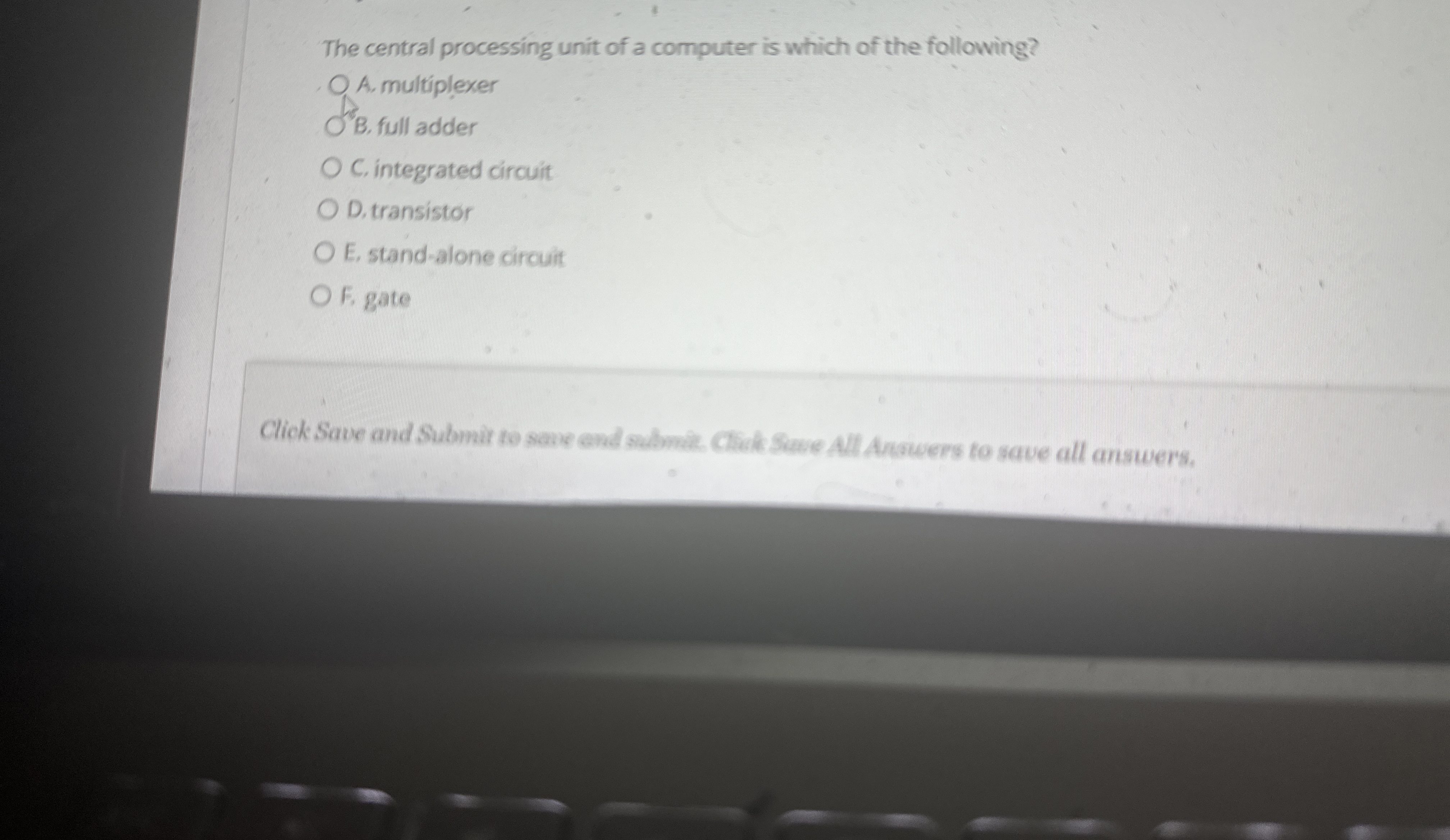 The central processing unit of a computer is
