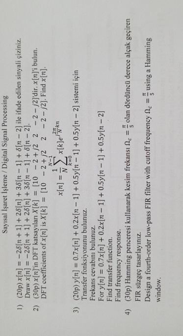 Say sal aret leme / Digital Signal Processing ( 2