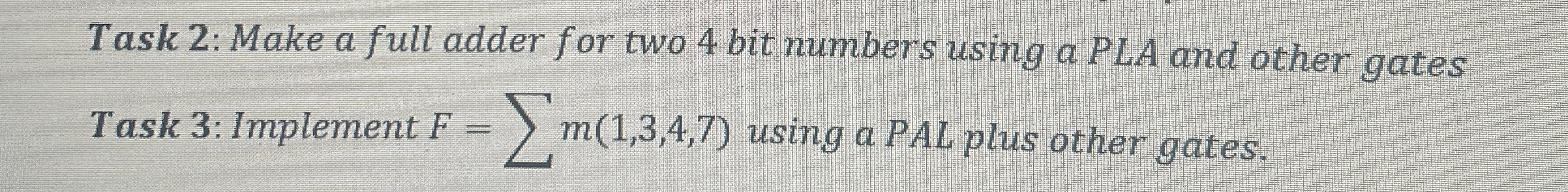 Task 2 : Make a full adder for two 4 bit numbers