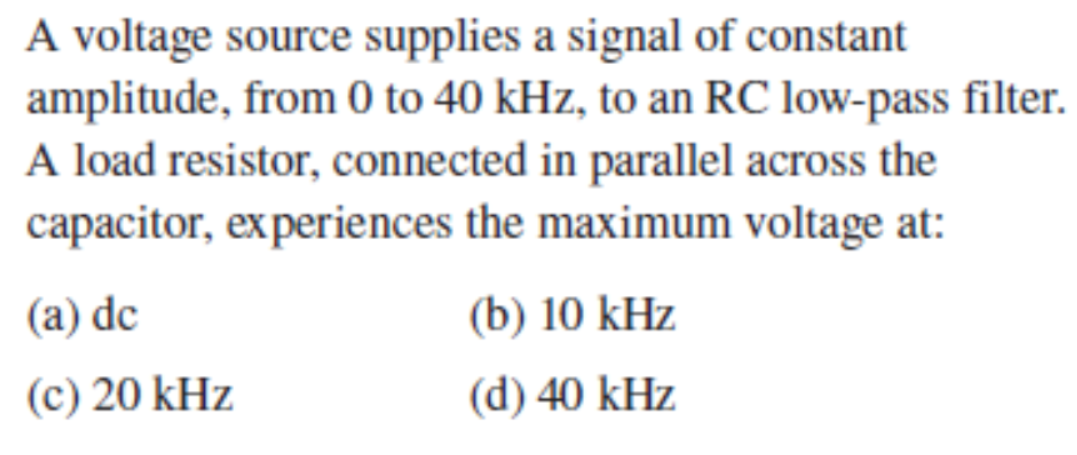 A voltage source supplies a signal of constant