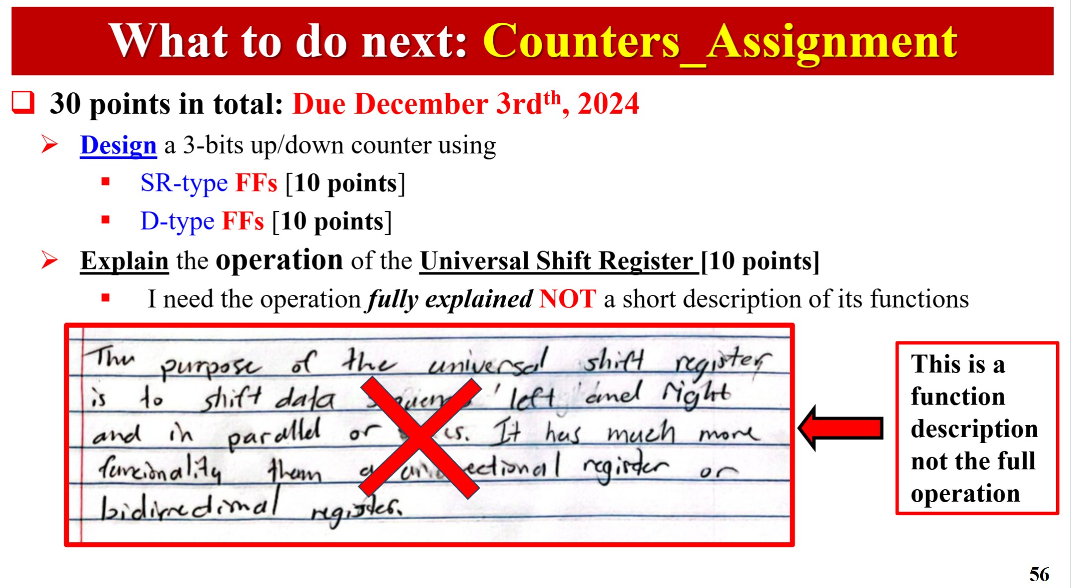 What to do next: Counters _ Assignment 3 0 points