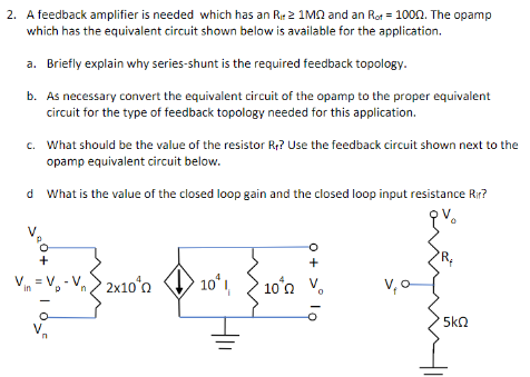 A feedback amplifier is needed which has an R _ (