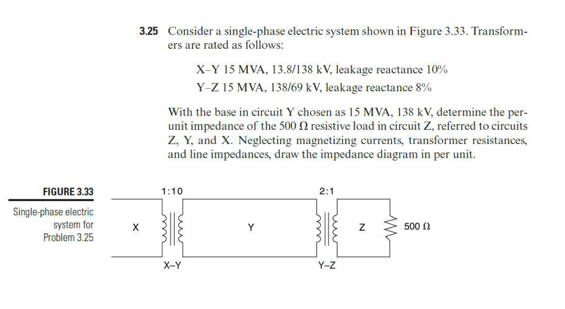 3 . 2 5 Consider a single - phase electric system