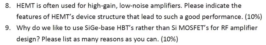 8 . HEMT is often used for high - gain, low -