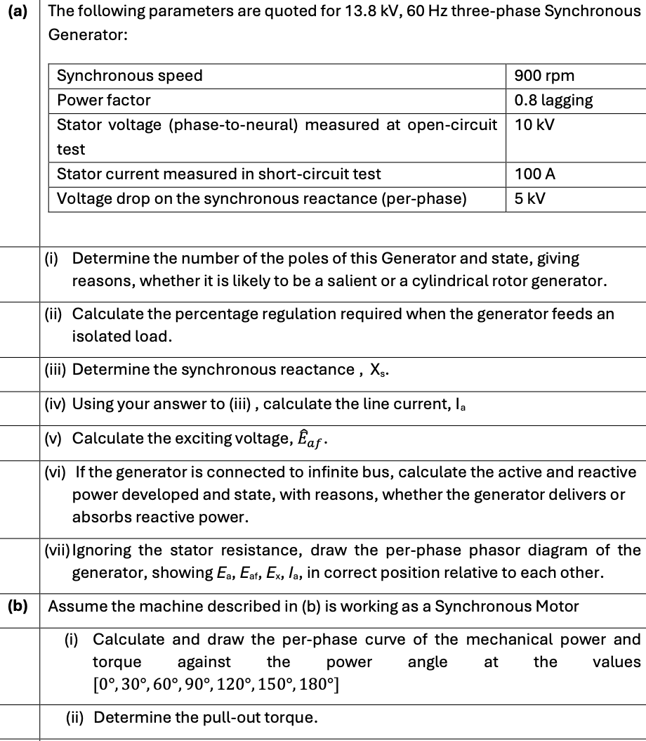 ( a ) The following parameters are quoted for 1 3