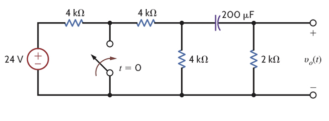 Please find Vo ( t ) using First Order Transient,