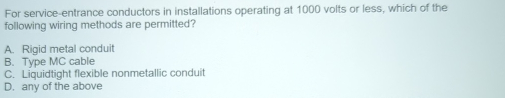 For service - entrance conductors in