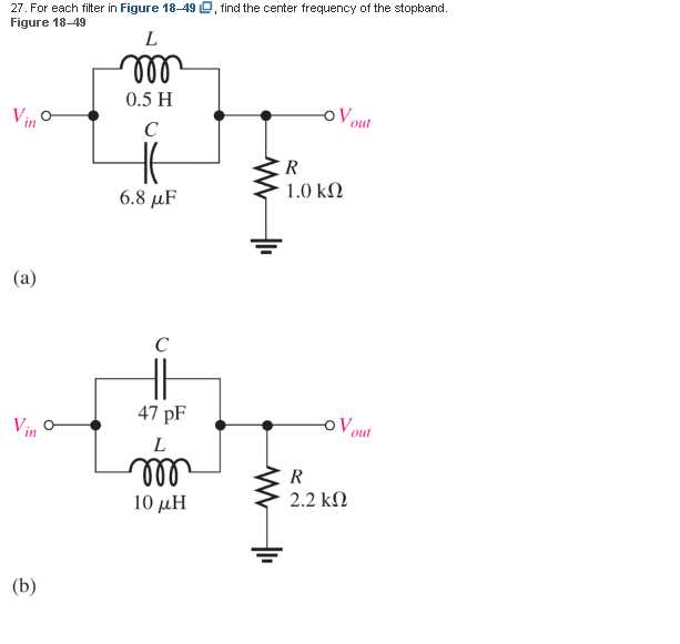 2 7 . For each filter in Figure 1 8 - 4 9 , find