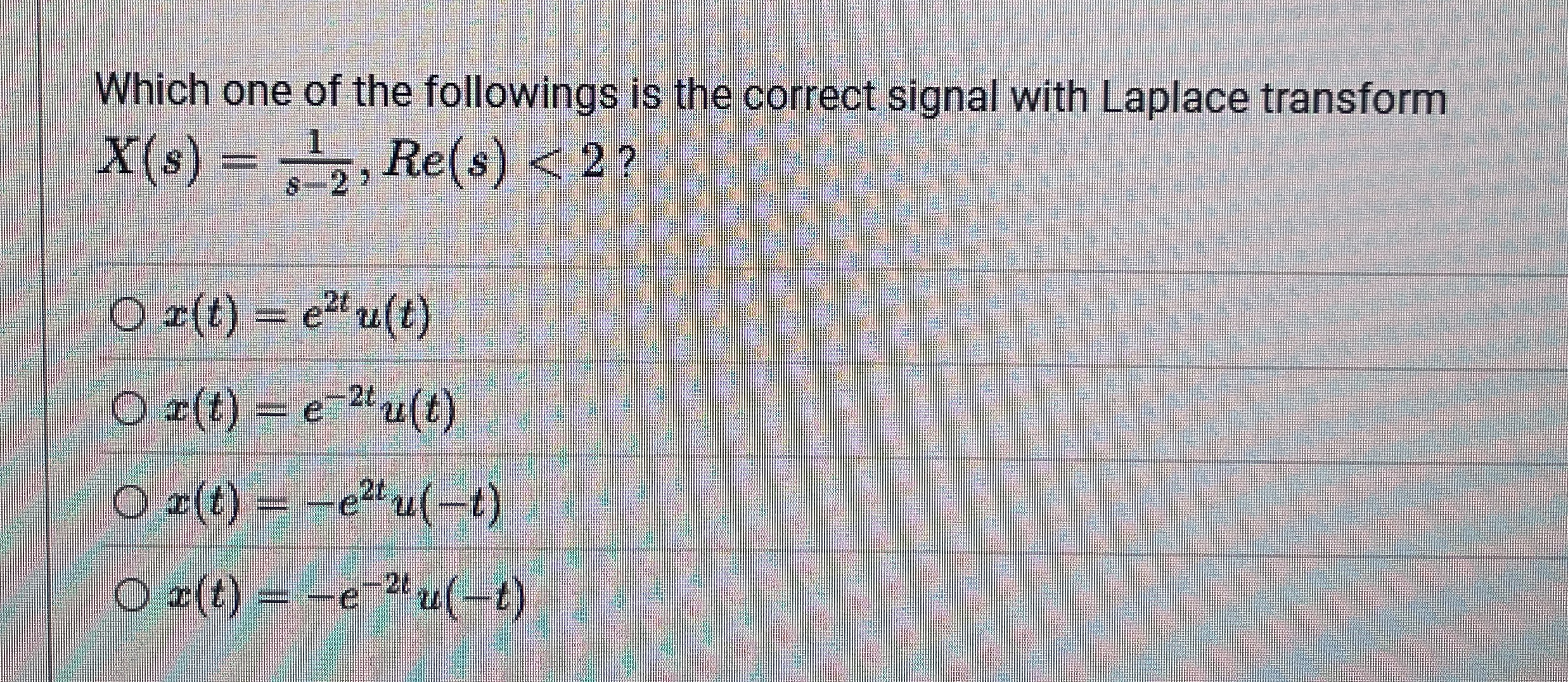 Which one of the followings is the correct signal