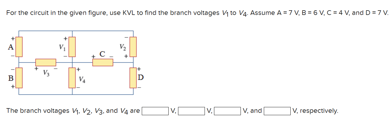 For the circuit in the given figure, use KVL to