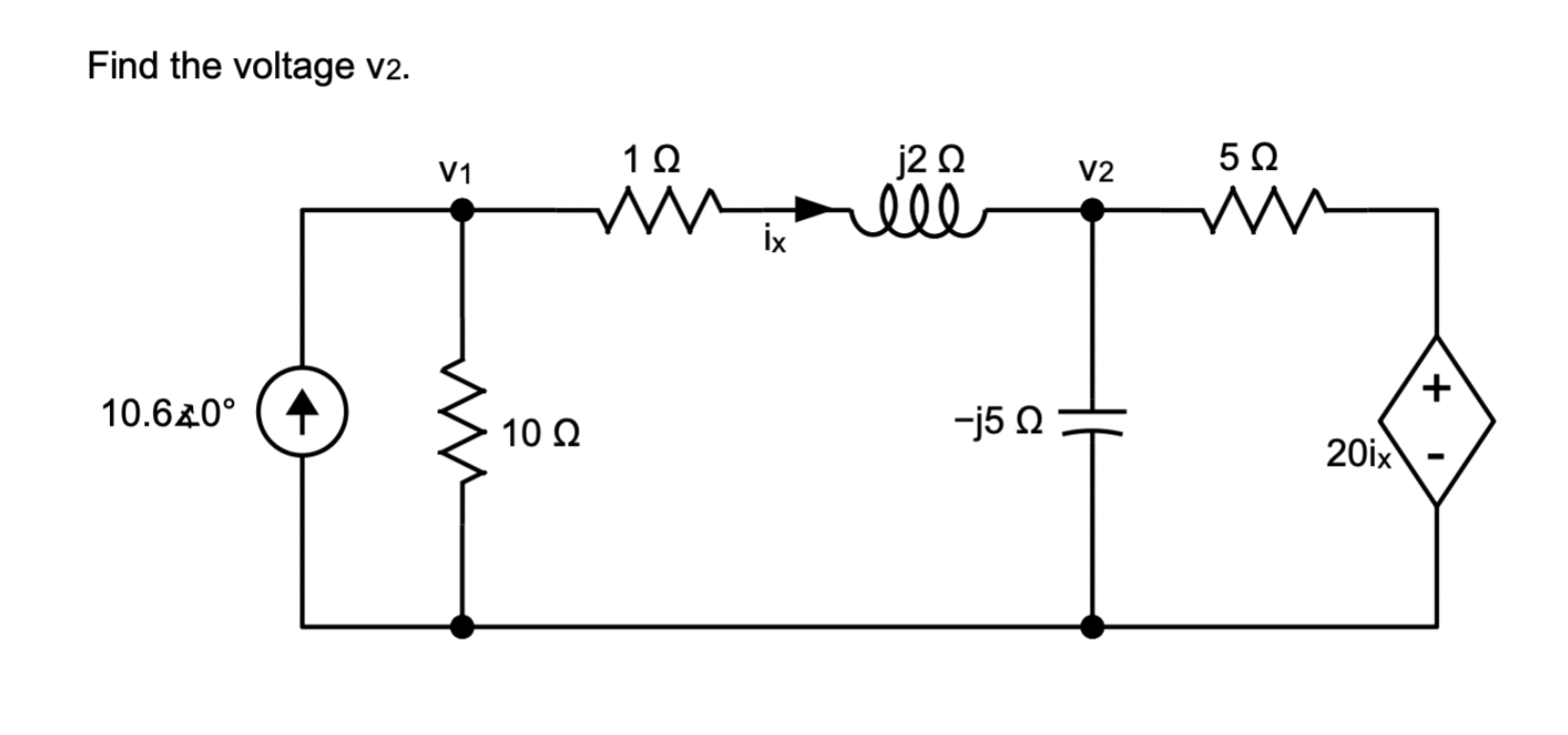 Find the voltage v 2 . use node voltage analysis