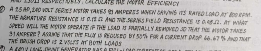A 2 5 HP , 2 4 0 VOLT SERIES MOTOR TAKES 2 3