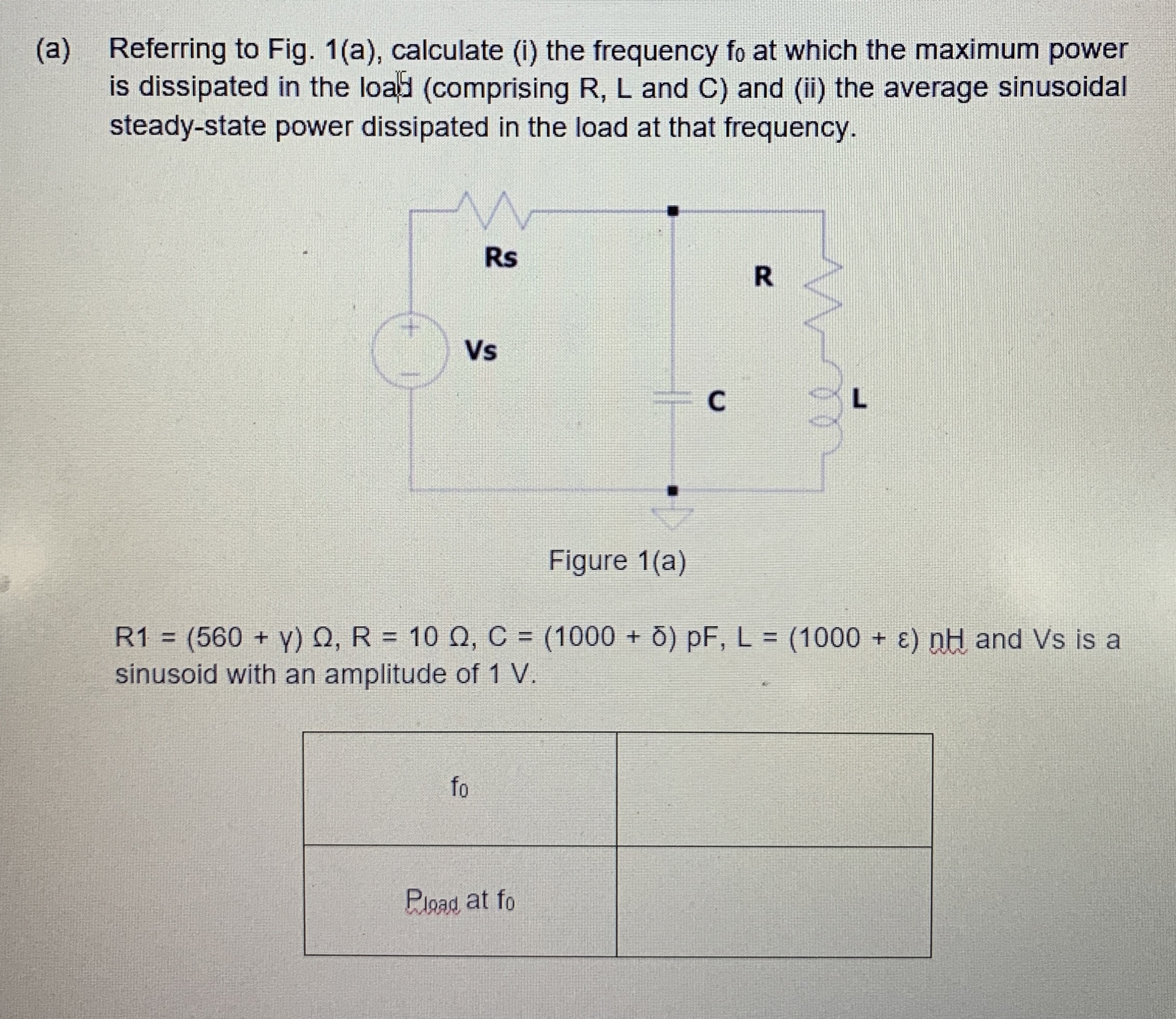 ( a ) Referring to Fig. 1 ( a ) , calculate ( i )