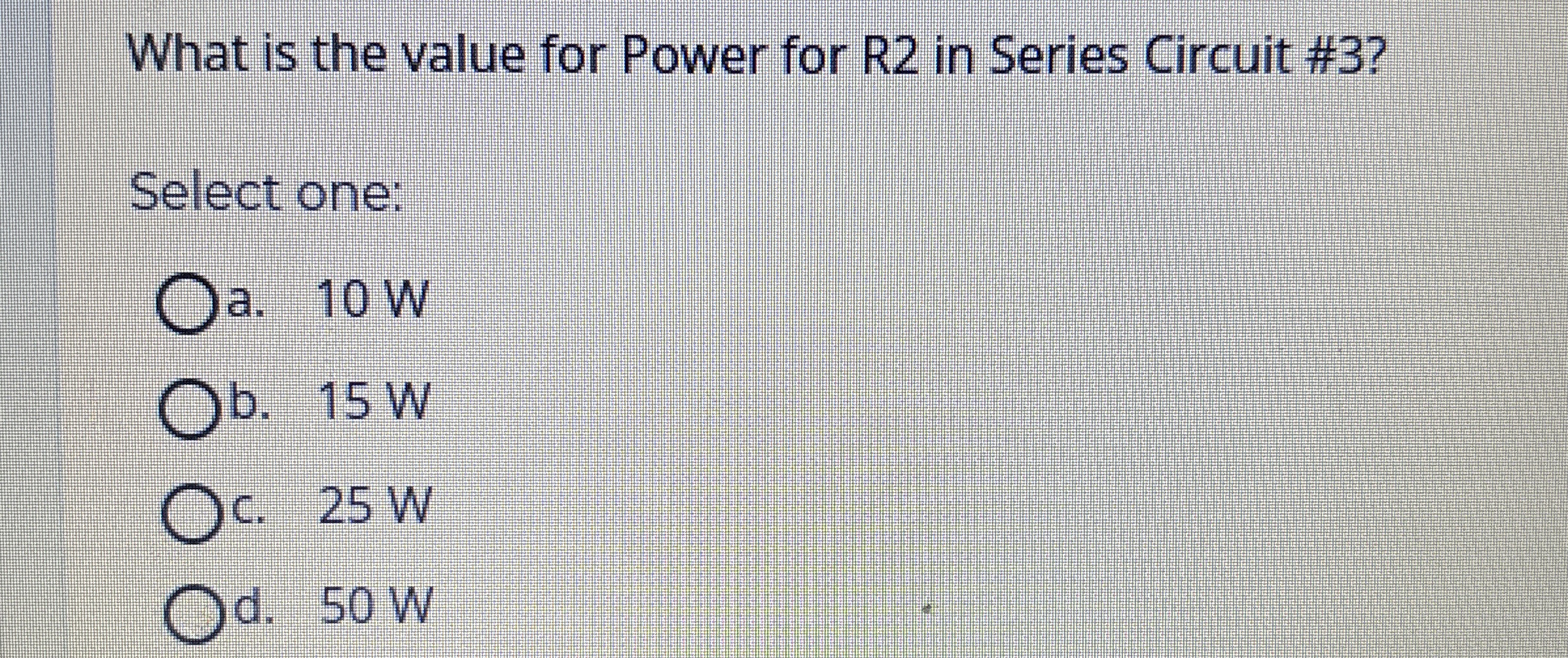 What is the value for Power for R 2 in Series