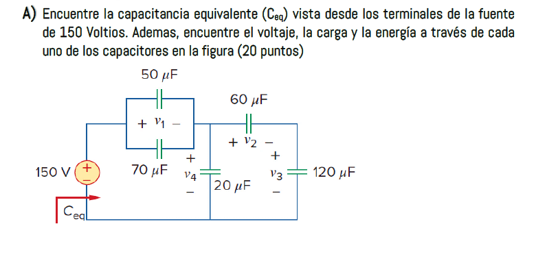 Find the equivalent capacitance ( Ceq ) as seen