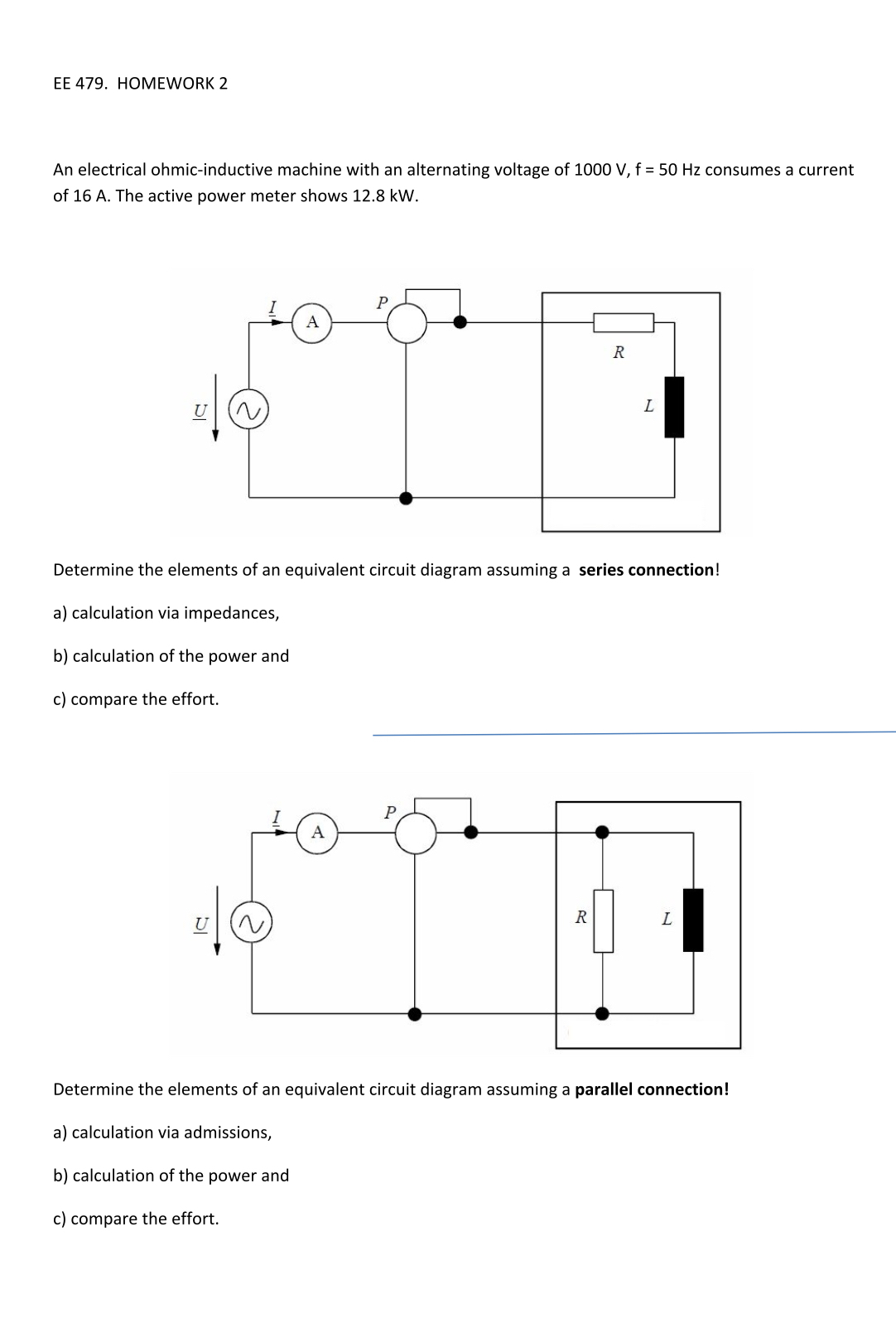 EE 4 7 9 . HOMEWORK 2 An electrical ohmic -