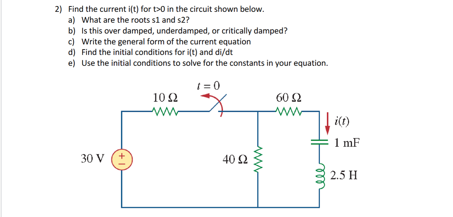 Find the current i ( t ) for t  style=