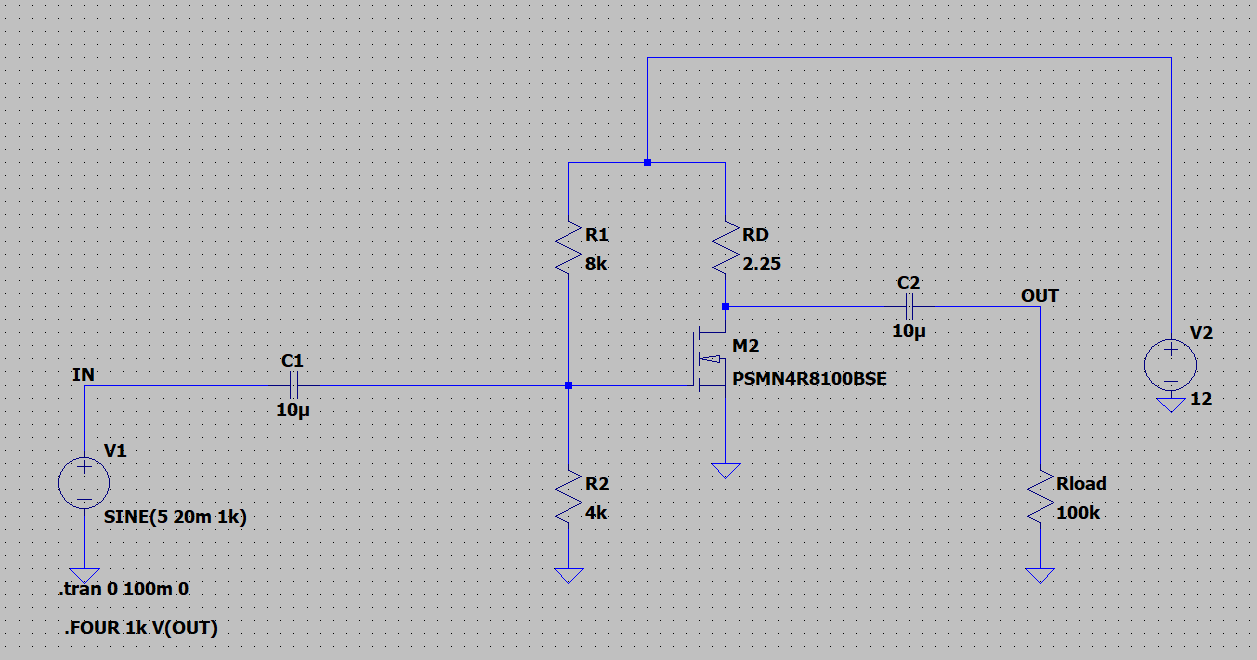 In the following schematic, there is a MOSFET